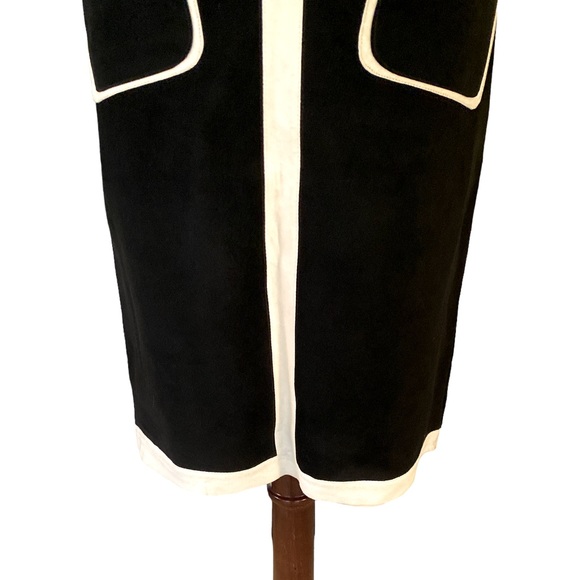 Illia Anthropologie Suede Leather Black & White Midi Pencil Skirt - S - Picture 3 of 10